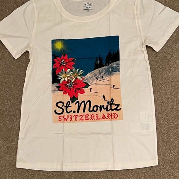 NWT J Crew St. Moritz Switzerland T-shirt Small - Picture 4 of 6
